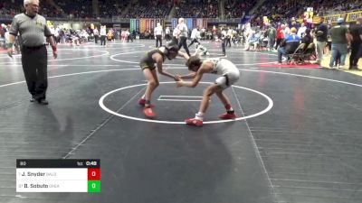 80 lbs Rd 4 - Consi Of 8 #1 - Jonathan Snyder, Bald Eagle Area vs Brady Sobuto, Great Valley