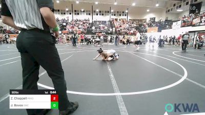 90 lbs Quarterfinal - Zayne Chappell, Pryor Tigers vs Jack Bovos, Salina Wrestling Club