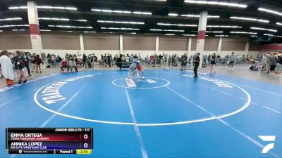 117 lbs Quarterfinal - Emma Ortega, Texas Takedown Academy vs Annika Lopez, NB Elite Wrestling Club