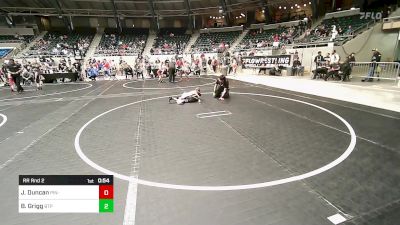 43 lbs Rr Rnd 2 - James Duncan, Pin-King All Stars vs Braylyn Grigg, Tulsa Blue T Panthers