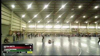 43 lbs Quarterfinal - Tyson Baldwin, Top Of Utah vs Axton Watts, JWC