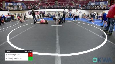 80 lbs Quarterfinal - Aleks Routledge, Husky Wrestling Club vs Avriella Pretty Bear, Harrah Little League Wrestling