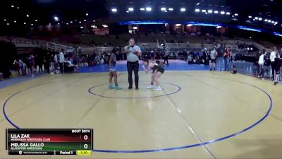 87/92 Round 1 - Lila Zak, Hernando Wrestling Club vs Melissa Gallo, Gladiator Wrestling