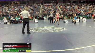 3A 138 lbs Cons. Round 1 - Evan Thompson, Union Pines vs Corbin McCartney, Central Davidson