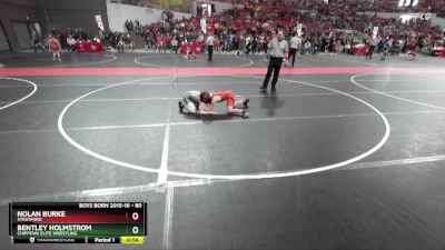 80 lbs Semifinal - Bentley Holmstrom, Chippewa Elite Wrestling vs Nolan Burke, Stratford