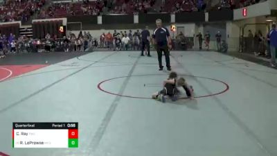 43 lbs Quarterfinal - Reid LeProwse, Mine Yard Dogs Wrestling Club vs Cain Ray, Pioneer Wrestling Club