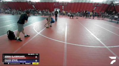 113 lbs Cons. Round 2 - Jerrin Glasbrenner, Fennimore Wrestling Association vs Mason Spear, Waunakee High School Wrestling