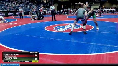 4A-144 lbs Semifinal - Owen Warren, Central (Carroll) vs Connor Free, North Hall