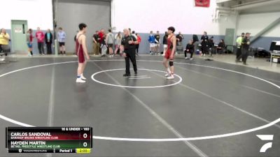 160 lbs Round 1 - Carlos Sandoval, Baranof Bruins Wrestling Club vs Hayden Martin, Bethel Freestyle Wrestling Club