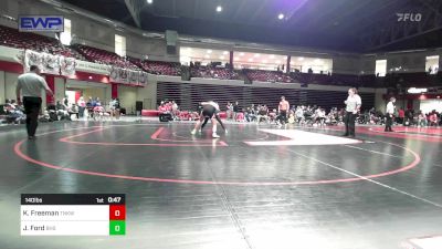 140 lbs 5th Place - Kylie Freeman, Tonkawa High School Girls vs Jayla Ford, Bixby Girls HS