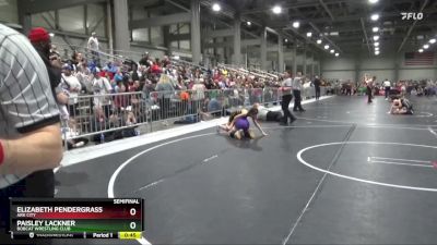 100 lbs Semifinal - Elizabeth Pendergrass, Ark City vs Paisley Lackner, Bobcat Wrestling Club