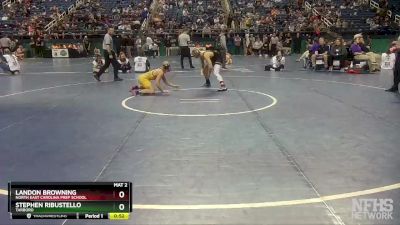 1A 145 lbs Cons. Round 1 - Landon Browning, North East Carolina Prep School vs Stephen Ribustello, Tarboro