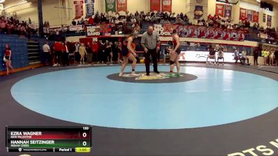 130 lbs Cons. Round 1 - Ezra Wagner, New Palestine vs Hannah Seitzinger, Indian Creek