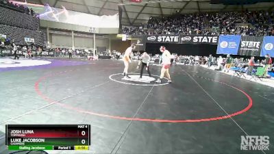 1A 195 lbs Quarterfinal - Luke Jacobson, Cashmere vs Josh Luna, Toppenish