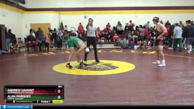 184 lbs Cons. Round 3 - Andrew Hamant, Sacramento City College vs Alan Marquez, Shasta College