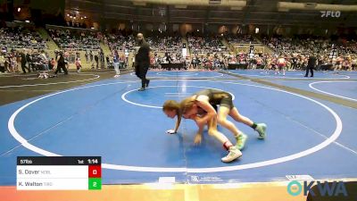 57 lbs Semifinal - Sophia Dover, Noble Takedown Club vs Kaygan Walton, Tironook Wrestling