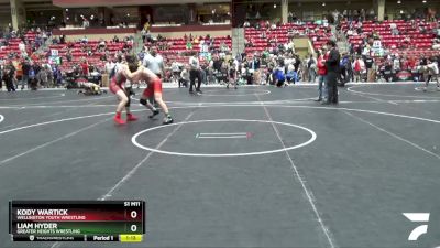 145 lbs Quarterfinal - Liam Hyder, Greater Heights Wrestling vs Kody Wartick, Wellington Youth Wrestling