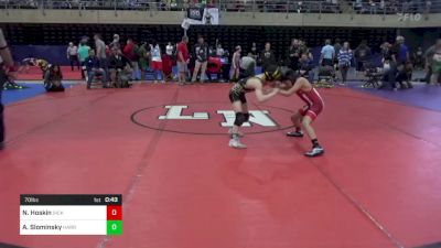 70 lbs Semifinal - Nicholas Hoskin, Sicklerville, NJ vs A J Slominsky, Harrington Park, NJ