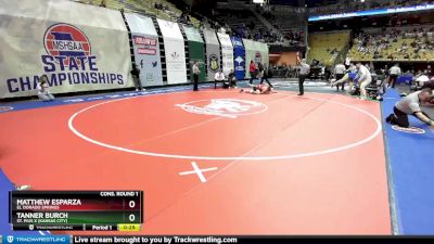 215 Class 1 lbs Cons. Round 1 - Tanner Burch, St. Pius X (Kansas City) vs Matthew Esparza, El Dorado Springs