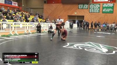 125 lbs Semifinal - Christopher Calderon, Mt. San Antonio College vs Dakota Sanders, College Of Redwoods