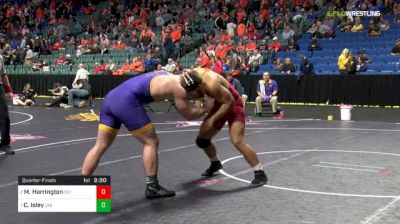 285 lbs Quarterfinal - Marcus Harrington, Iowa State vs Carter Isley, Northern Iowa