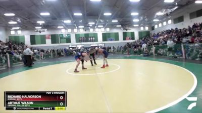 Boys 152 lbs Semifinal - Richard Halvorson, Durham Boys vs Arthur Wilson, Central Valley Boys