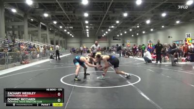 175 lbs Quarterfinal - Zachary Wessley, Kansas Young Guns vs Dominic Ricciardi, Frontenac Youth Wrestling Club