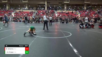 76 lbs Cons. Round 1 - Ryker Prater, Pratt Wrestling Club vs Brooks Doherty, Paola Wrestling Club