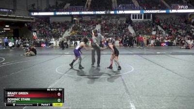 80 lbs Champ. Round 1 - Dominic Stark, Ark City vs Brady Green, Beloit