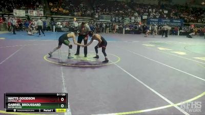 D 1 120 lbs Quarterfinal - Gabriel Broussard, Baton Rouge vs Watts Goodson, Catholic, BR