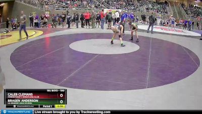 100 lbs Cons. Round 2 - Bragen Anderson, La Grande High School vs Caleb Clemans, FordDynasty Wrestling Club