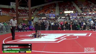 140 lbs Quarterfinal - Lyndsey Escareno, Eureka vs Keimarla Thompson, Pratt