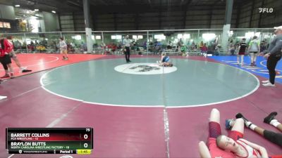 75 lbs Round 5 (6 Team) - Barrett Collins, FCA WRESTLING vs Braylon Butts, NORTH CAROLINA WRESTLING FACTORY