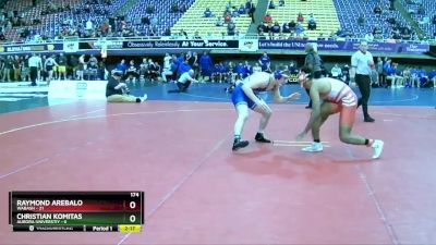 174 lbs Finals (2 Team) - Christian Komitas, Aurora Universtiy vs Raymond Arebalo, Wabash