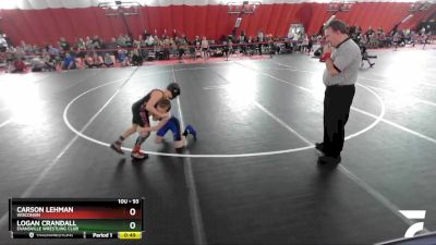 93 lbs 1st Place Match - Carson Lehman, Wisconsin vs Logan Crandall, Evansville Wrestling Club