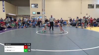 90 lbs Rr Rnd 2 - Ethan Bayliss, Indiana Outlaws K-8 vs Luke Striner, Third Monkey K-8