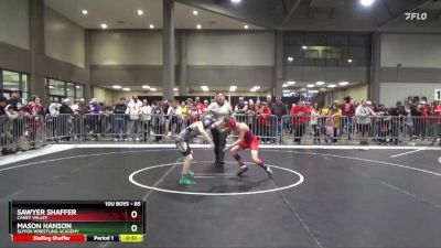 85 lbs Cons. Round 1 - Mason Hanson, SlyFox Wrestling Academy vs Sawyer Shaffer, Caney Valley