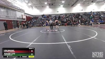 106 lbs Quarterfinal - Jon Brooks, Columbia (Burbank) vs Rodger Cate, Lake Roosevelt