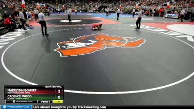 Quarterfinal - Cadence Wood, Boone Central Girls vs Madelynn Bohnet, South Sioux City Girls