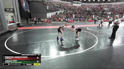 95 lbs Cons. Round 3 - Jordan Feit, Mosinee Youth Wrestling vs Trenton VanSchyndel, Kaukauna