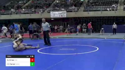 115 lbs Semifinal - Ashton Kriss, Richland, PA vs Cayden Farver, Manchester, MD