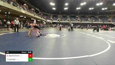 130 lbs Quarterfinal - Scarlett Gentille, O`Fallon vs Ava Weatherford, Ottawa Township