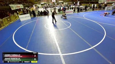 77 lbs Semifinal - Jadien Carballo, Sunkist Kids/Monster Garage vs Josiah Barcello, Total Kaos Wrestling Club