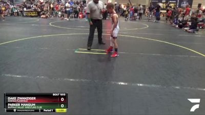 53 lbs Quarterfinal - Dake Zwanziger, Nashua Plainfield vs Parker Mangum, Buffalo Valley Wrestling Club