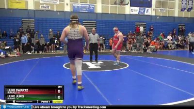 285 lbs Placement Matches (8 Team) - Luke Swartz, Roncalli vs Luke Juris, Hobart