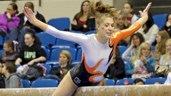 Oregon State gymnast at the Metroplex Challenge
