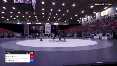 74 kg Round Of 32 - Kolbi Caffey, Carbondale Wrestling Club vs Evan Delong, Clarion RTC