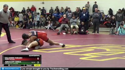 141 lbs Quarterfinal - Abraham Cerda, Fresno City College vs Salahdin Farukh, Sierra College