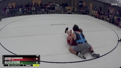 193 lbs Round 3 (8 Team) - Elijah Schunke, South Dakota Lightning vs Jayden Dickerson, Iowa PWC