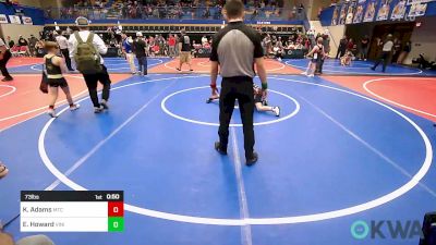 73 lbs Consi Of 8 #2 - Klay Adams, Miami Takedown Club vs Ean Howard, Vinita Kids Wrestling